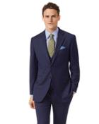  Blue Slim Fit Twill Stripe Business Suit Wool Jacket Size 36 By Charles Tyrwhitt