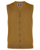  Dark Yellow Merino 100percent Merino Wool Waistcoat Size Large By Charles Tyrwhitt