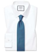  Super Slim Fit Non-iron Twill White Cotton Dress Shirt French Cuff Size 14/33 By Charles Tyrwhitt