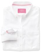 Charles Tyrwhitt Charles Tyrwhitt Women's Semi-fitted Cotton Oxford White Shirt Size 8