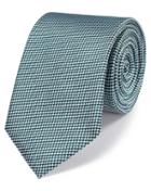 Charles Tyrwhitt Charles Tyrwhitt Green And White Silk Classic Check Tie