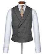 Charles Tyrwhitt Dark Grey Adjustable Fit Morning Suit Wool Vest Size W48 By Charles Tyrwhitt
