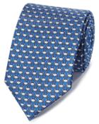  Blue Crab Print Classic Silk Tie By Charles Tyrwhitt