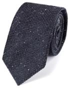 Charles Tyrwhitt Navy Silk Mix Fleck Luxury Tie By Charles Tyrwhitt
