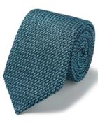  Aqua Luxury Italian Grenadine Silk Tie By Charles Tyrwhitt