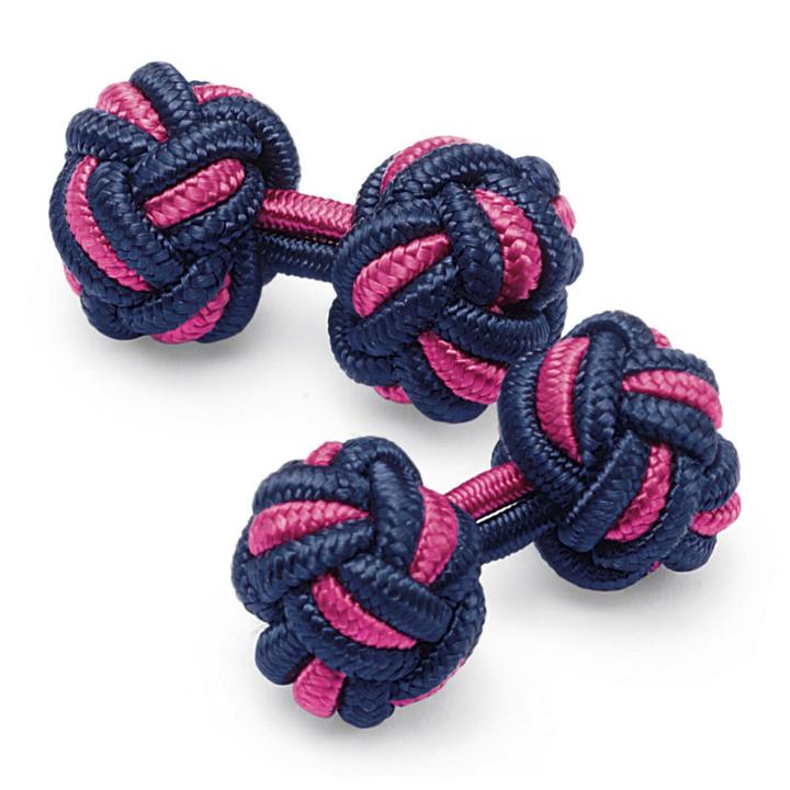 Charles Tyrwhitt Charles Tyrwhitt Navy And Pink Cuff Knot Cuff Links