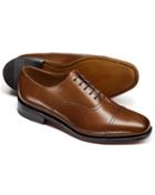 Tan Bennett Toe Cap Oxford Shoes Size 7.5 By Charles Tyrwhitt