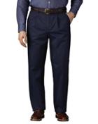  Blue Classic Fit Single Pleat Weekend Cotton Chino Pants Size W32 L32 By Charles Tyrwhitt