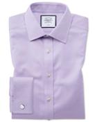  Classic Fit Non-iron Lilac Triangle Weave Cotton Dress Shirt French Cuff Size 15/33 By Charles Tyrwhitt
