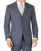 Charles Tyrwhitt Light Blue Slim Fit Sharkskin Travel Suit Wool Jacket Size 36 By Charles Tyrwhitt