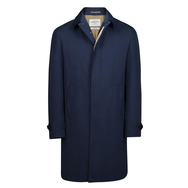 Charles Tyrwhitt Charles Tyrwhitt Blue Single Breasted Slim Fit Raincoat (46)