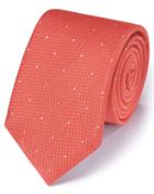 Coral Silk Classic Textured Dash Tie By Charles Tyrwhitt