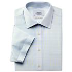 Charles Tyrwhitt Charles Tyrwhitt Sky Kensington Check Non-iron Short Sleeve Slim Fit Shirt (14h)