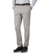  Silver Grey Slim Fit Flat Front Non-iron Cotton Chino Pants Size W30 L30 By Charles Tyrwhitt