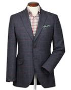 Charles Tyrwhitt Slim Fit Navy And Pink Checkered British Tweed Cotton/cashmere Jacket Size 38 By Charles Tyrwhitt
