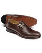  Chocolate Brogue Monk Shoes Size 11.5 By Charles Tyrwhitt