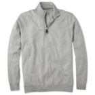 Charles Tyrwhitt Charles Tyrwhitt Silver Grey Cotton Cashmere Zip Neck Sweater (l)