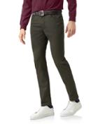  Olive Cotton Stretch 5 Pocket Tailored Pants Size W32 L32 By Charles Tyrwhitt