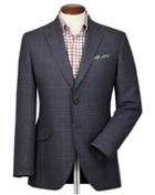  Slim Fit Navy And Pink Checkered British Tweed Cotton/cashmere Jacket Size 46 By Charles Tyrwhitt