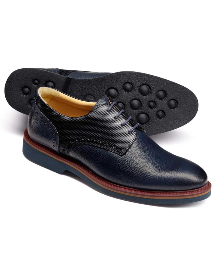  Navy Extra Lightweight Derby Shoes Size 11.5 By Charles Tyrwhitt
