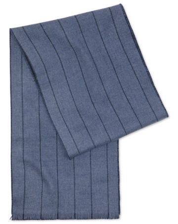  Navy And Blue Stripe Merino Scarf By Charles Tyrwhitt