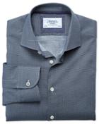 Charles Tyrwhitt Slim Fit Semi-spread Collar Business Casual Circle Print Navy Egyptian Cotton Dress Shirt Single Cuff Size 15.5/33 By Charles Tyrwhitt