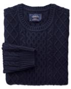 Charles Tyrwhitt Navy Lambswool Cable Crew Neck Sweater Size Large By Charles Tyrwhitt
