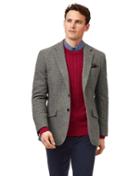  Slim Fit Light Grey Semi Plain Textured Wool Wool Jacket Size 36 By Charles Tyrwhitt