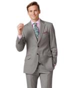  Silver Slim Fit Italian Suit Wool Jacket Size 38 By Charles Tyrwhitt
