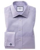  Slim Fit Lilac Cube Weave Egyptian Cotton Dress Shirt Single Cuff Size 14.5/32 By Charles Tyrwhitt