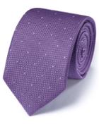  Lilac Silk Classic Textured Dash Tie By Charles Tyrwhitt