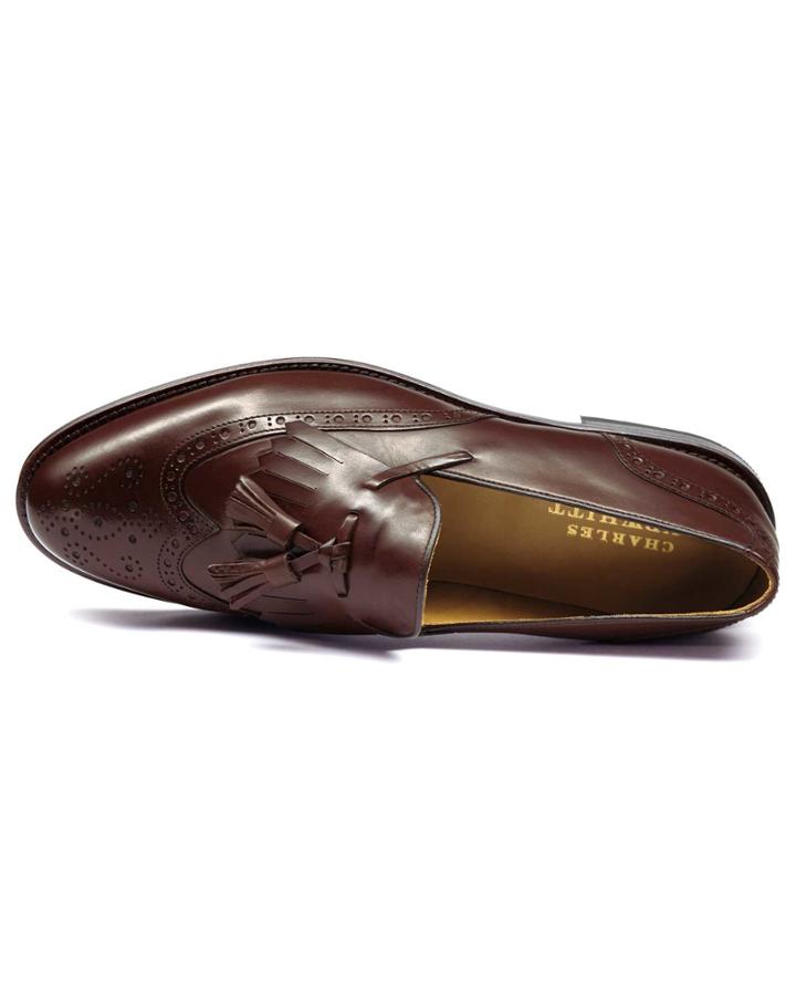 Charles Tyrwhitt Charles Tyrwhitt Brown Seaton Wing Tip Brogue Tassel Loafers Size 11