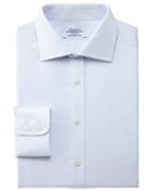 Charles Tyrwhitt Slim Fit Semi-spread Collar Pindot Sky Blue Cotton Dress Casual Shirt Single Cuff Size 17/35 By Charles Tyrwhitt