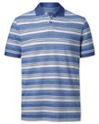  Royal Blue Textured Stripe Cotton Polo Size Medium By Charles Tyrwhitt