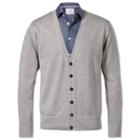 Charles Tyrwhitt Charles Tyrwhitt Silver Grey Merino Cardigan (l)