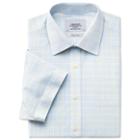 Charles Tyrwhitt Charles Tyrwhitt Sky Kensington Check Non-iron Short Sleeve Classic Fit Shirt (15)