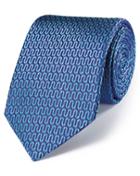 Charles Tyrwhitt Charles Tyrwhitt Purple And Aqua Silk Luxury English Geometric Tie