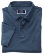  Navy And Blue Stripe Jersey Cotton Polo Shirt Size Large By Charles Tyrwhitt