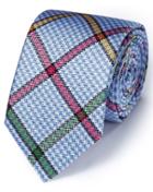  Sky Multi Silk Multi Checkered English Luxury Tie By Charles Tyrwhitt