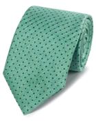  Green Linen Silk Spot Classic Tie By Charles Tyrwhitt
