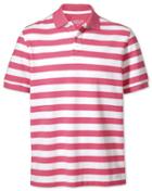 Charles Tyrwhitt Dark Pink Stripe Pique Cotton Polo Size Large By Charles Tyrwhitt