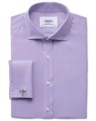 Charles Tyrwhitt Slim Fit Spread Collar Non-iron Twill Lilac Cotton Dress Shirt French Cuff Size 14.5/32 By Charles Tyrwhitt