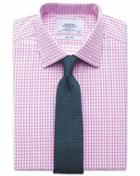 Charles Tyrwhitt Slim Fit Gingham Pink Cotton Dress Shirt French Cuff Size 15/35 By Charles Tyrwhitt