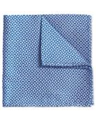 Charles Tyrwhitt Charles Tyrwhitt Royal And White Diamond Geometric Classic Silk Pocket Square