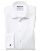 Charles Tyrwhitt Slim Fit Non-iron Step Weave White Cotton Dress Shirt French Cuff Size 14.5/33 By Charles Tyrwhitt