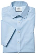  Slim Fit Non-iron Sky Blue Tyrwhitt Cool Short Sleeve Cotton Dress Shirt Size 15/short By Charles Tyrwhitt