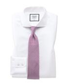  Classic Fit White Non-iron Twill Cutaway Collar Cotton Dress Shirt Single Cuff Size 15/34 By Charles Tyrwhitt