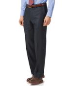  Charcoal And Blue Classic Fit Stripe Flannel Suit Wool Pants Size W32 L34 By Charles Tyrwhitt