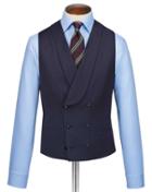  Navy Adjustable Fit Twill Italian Luxury Suit Wool Waistcoat Size W38 By Charles Tyrwhitt