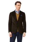  Slim Fit Dark Green Italian Corduroy Cotton Jacket Size 38 By Charles Tyrwhitt